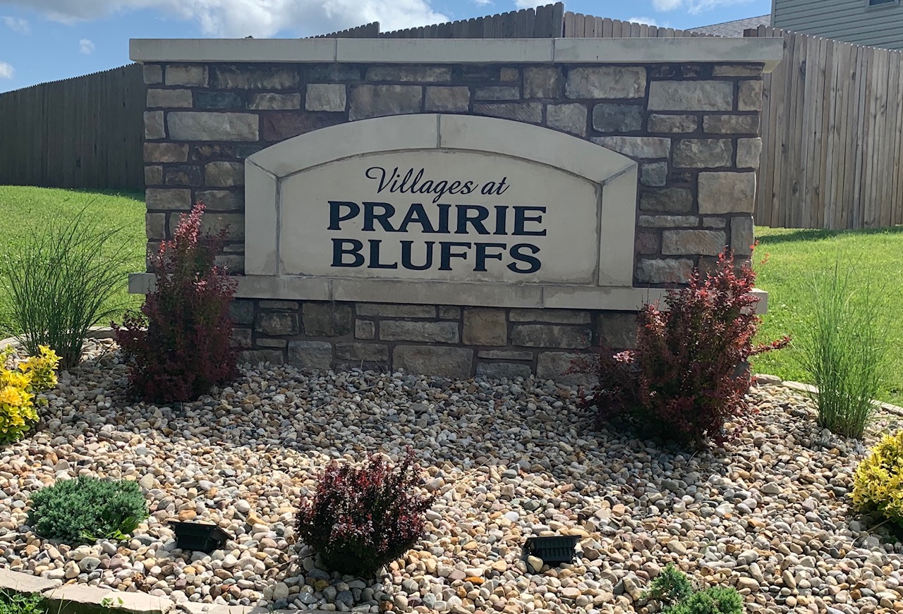 Large Entrance Sign for Prairie Bluffs