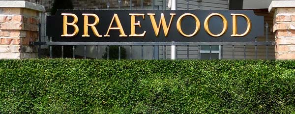 Entrance Sign for Braewood